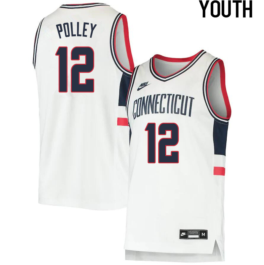 2021 Youth #12 Tyler Polley Uconn Huskies College Basketball Jerseys Sale-Throwback - Click Image to Close